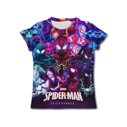 Superhero Spiderman Print T-shirt Boys Top Tee Casual Sports T-shirts 3-14 Years Old Kids Clothing Summer Short Sleeve