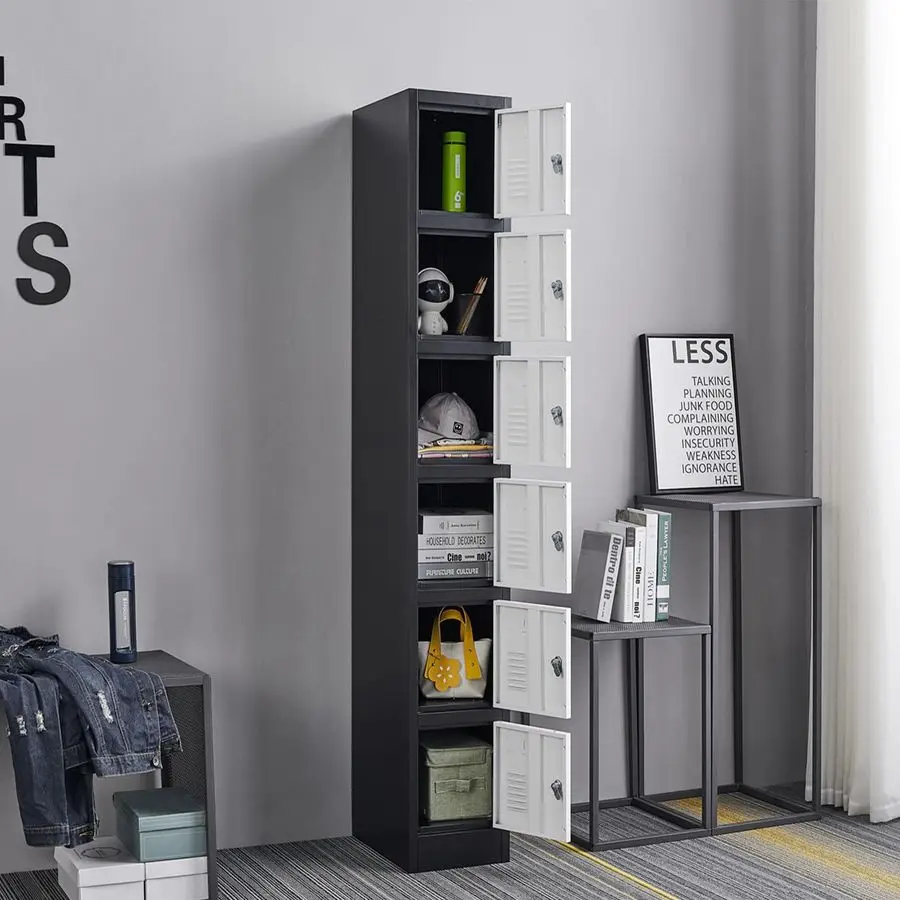 خزانة خزانة فولاذية شديدة التحمل 6 أبواب 6 طبقات تخزين آمن لخزائن المدارس، موظف المكتب، صناعة تنظيم المنزل في صالة الألعاب الرياضية