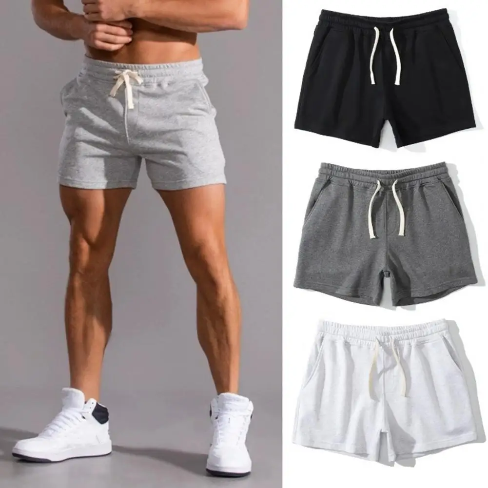 Pantalones cortos deportivos para hombre, Shorts cómodos y elegantes con cintura elástica, bolsillos profundos, holgados, aptos para trotar,