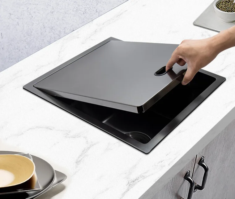 Black Nano Coated Stainless Steel Counter Undermount Sink Small Single Bowl Hand Washing Basin for Home Kitchen Apartment Pro