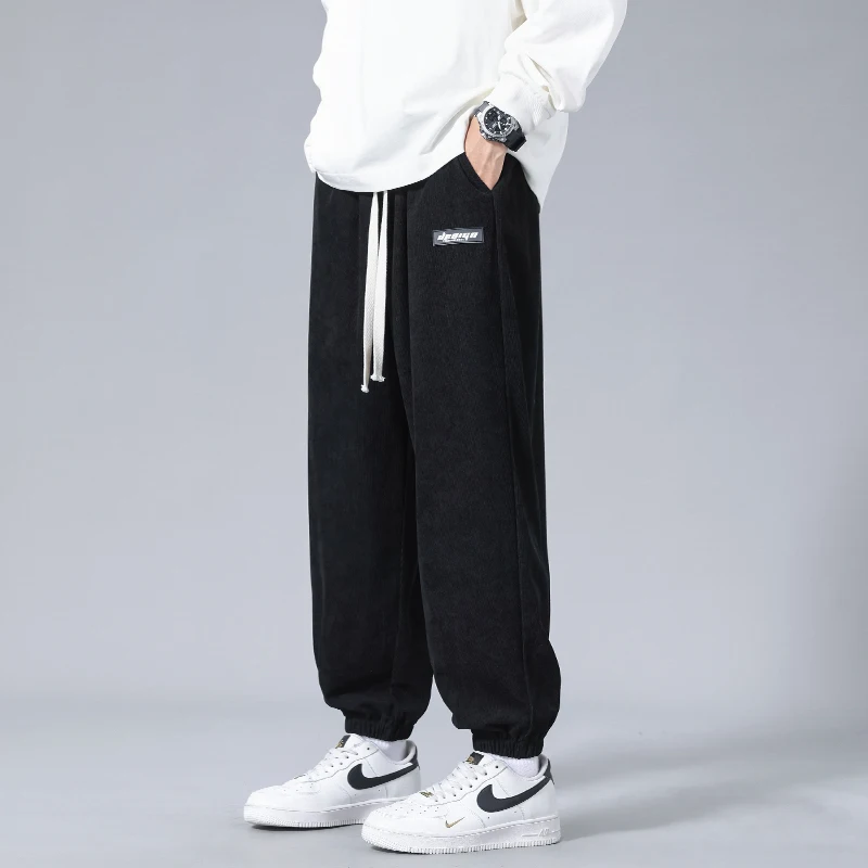 Harem Pants Men Drawstring Loose High Street Causal Ankle-tied Spring Autumn Sporty Teenagers Daily M-4XL Advanced Pure Color