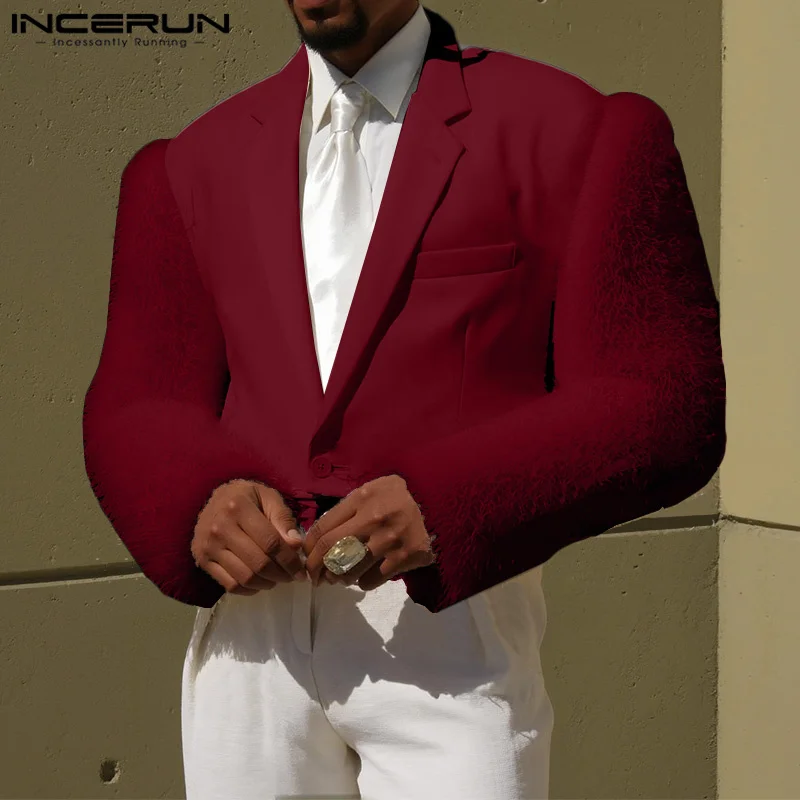 INCERUN мужской пиджак модные топы уличная одежда лоскутные повседневные костюмы мужская одежда оверсайз осень-весна пиджак с длинными рукавами