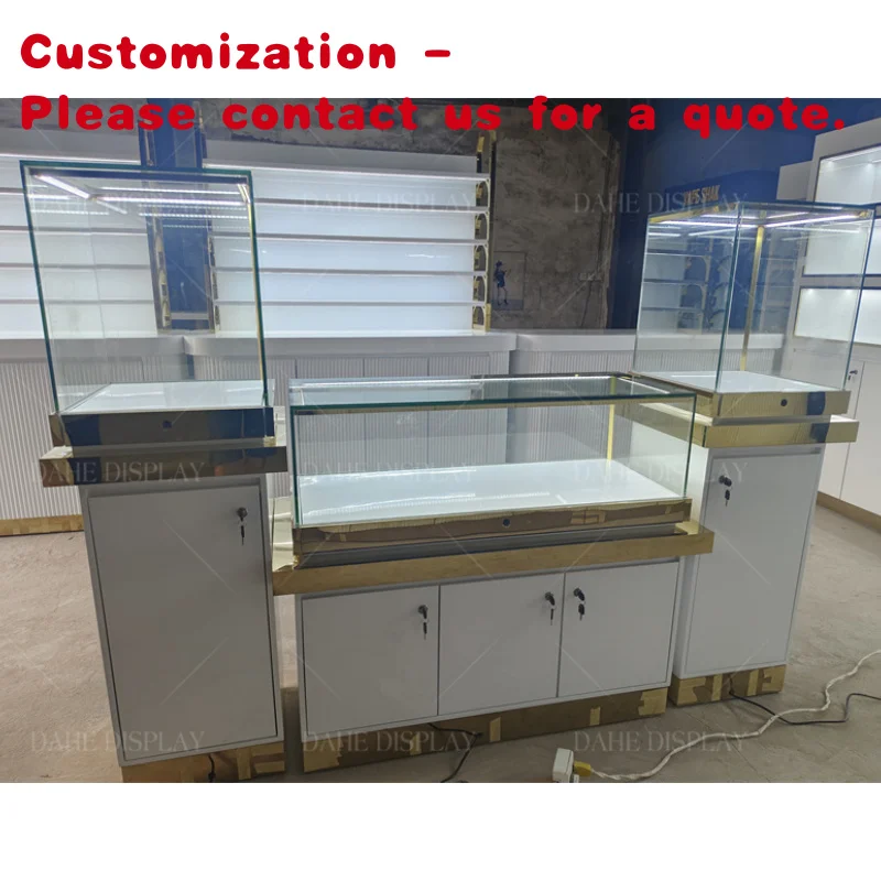 

custom.Stainless Steel Jewelry Cabinets with Light Jewellery Showcase Display Jewlery Display Retail Shop Jewelry Store Desi
