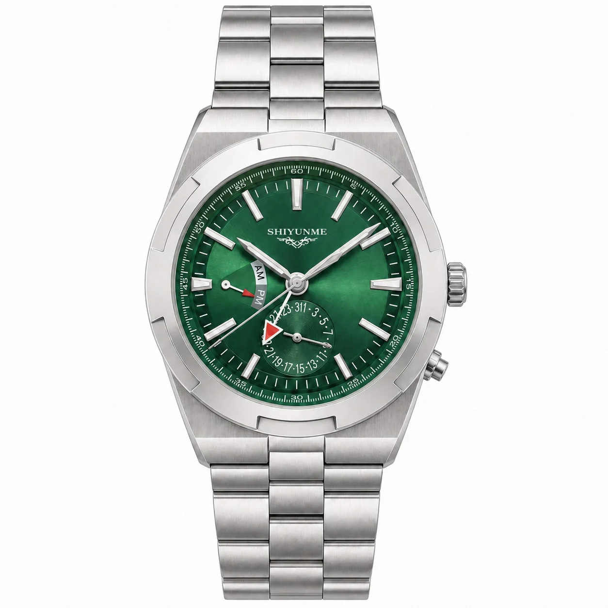 42 mm Men's Automatic Mechanical Watch, 904L Stainless Steel Case, Full-Featured World Time