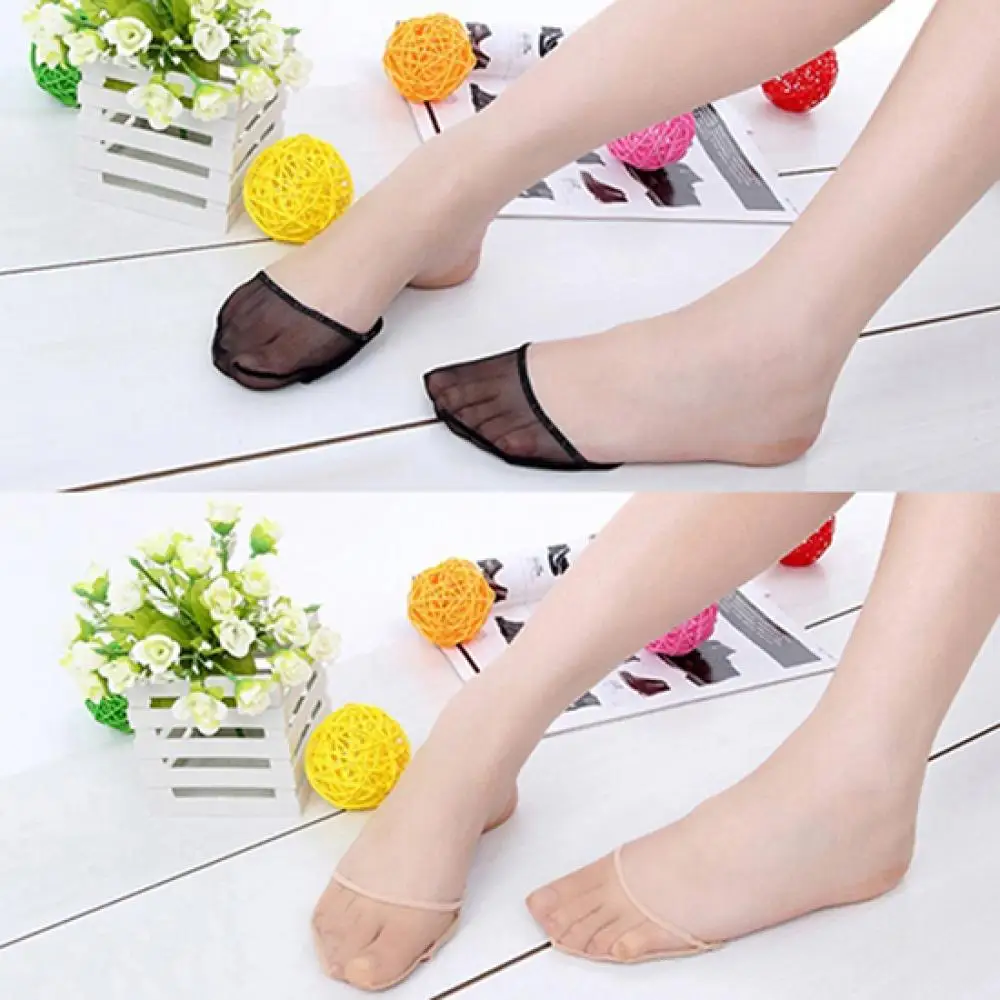 1Pair High Heels Cushions Anti-slip Silicone Dotted Invisible Forefoot Insoles Invisible Socks Women Forefoot Insole Foot Pad