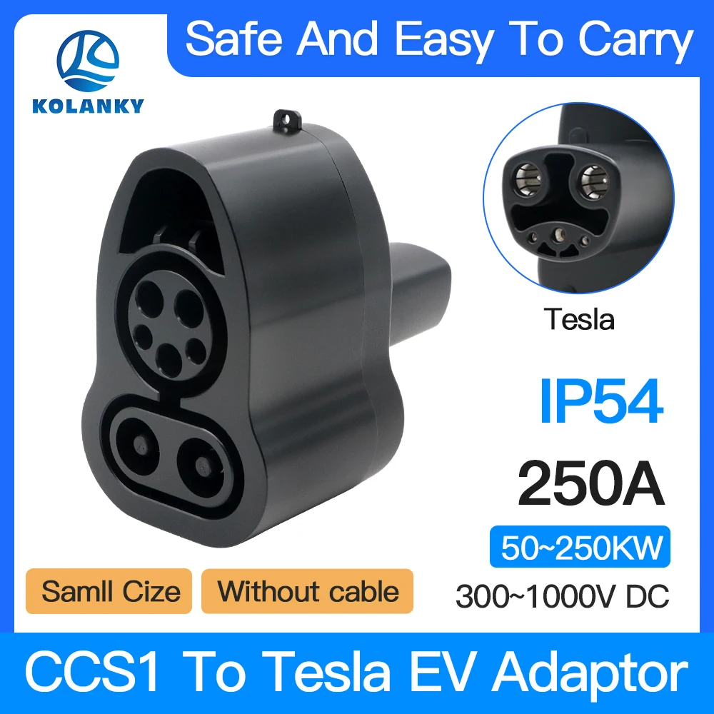 

CCS 1 /Type 2/ CCS2 To Tesla EV Charger Adapter 250A DC Electric Vehicle Charging Connector For Model 3/Y/S/X Fast Charging