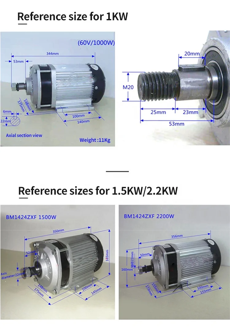 48V/60V 1000W  Smooth-Operation BM1412 BLDC Motor with Controller for Electric Skateboards - view 2