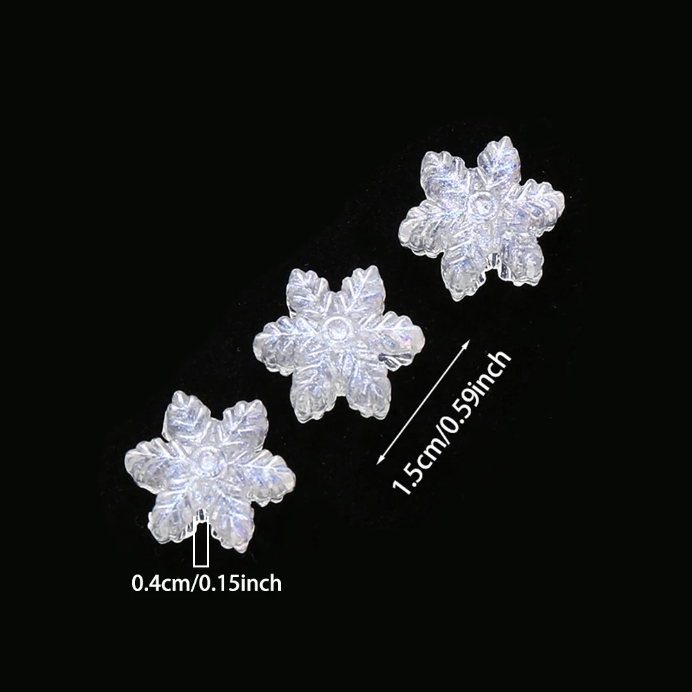 iYOE 50pcs Christmas SnowflakeAcrylic Spacer Beads Winter Style Beads For Jewelry Making Necklace Earring Necklace Accessor