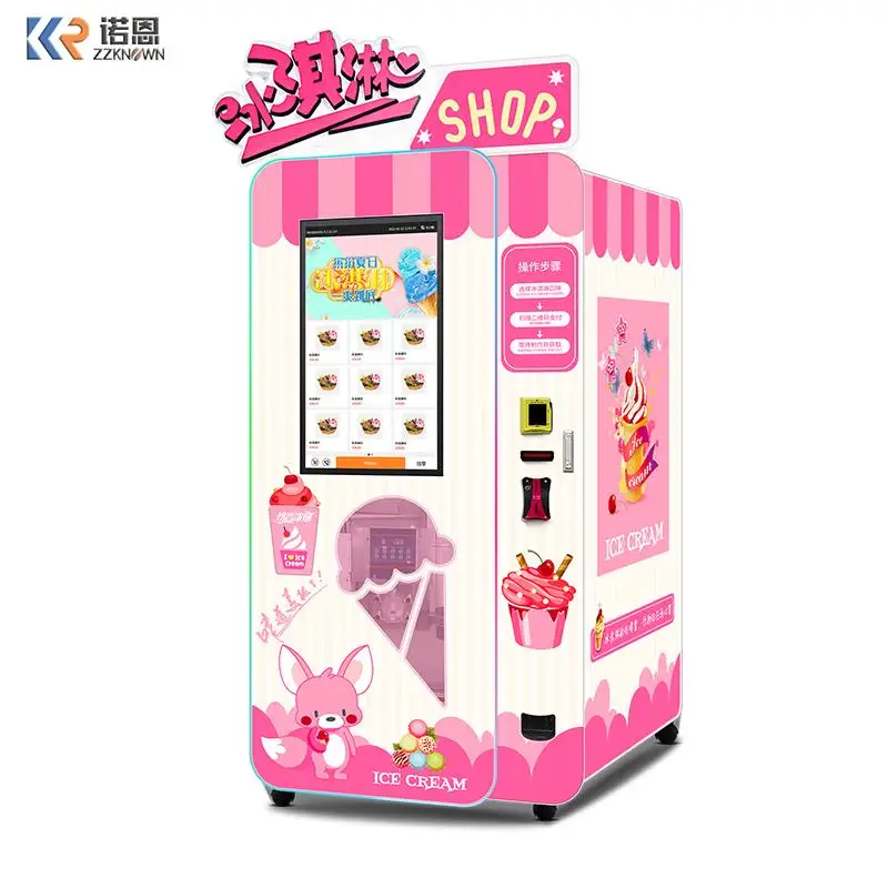 Haloo 24-Hour Self-service Ice Cream Vending Machine Frozen Food Vending Machine Smoothie Machine With Time Monitoring