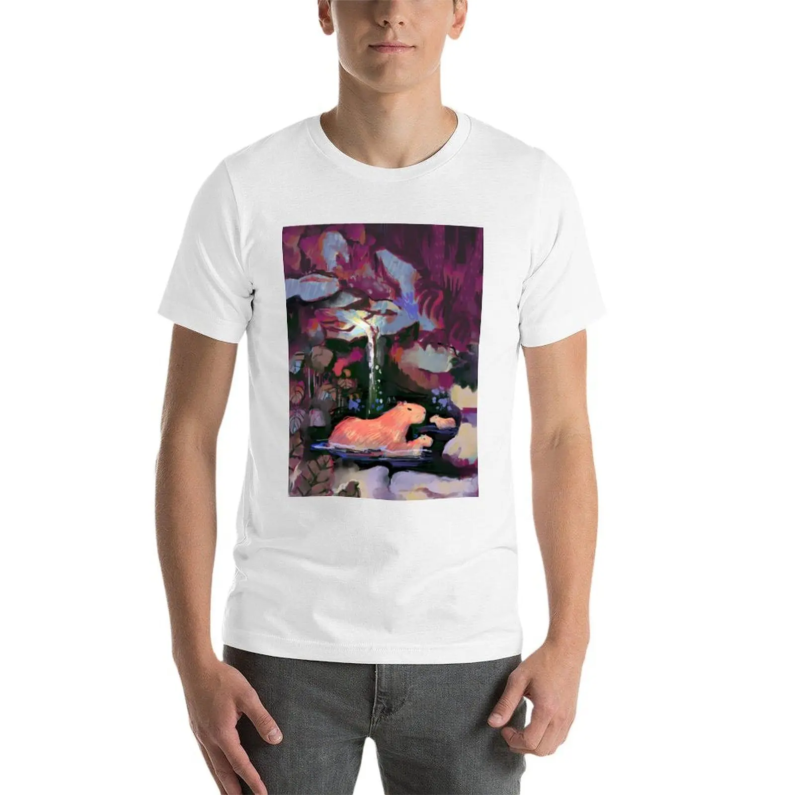 تي شيرت كابيباراس جاردن تي شيرت أنيمي تي شيرت رجالي كبير الحجم تي شيرت قطني جرافيك تي شيرت عالي الجودة #4