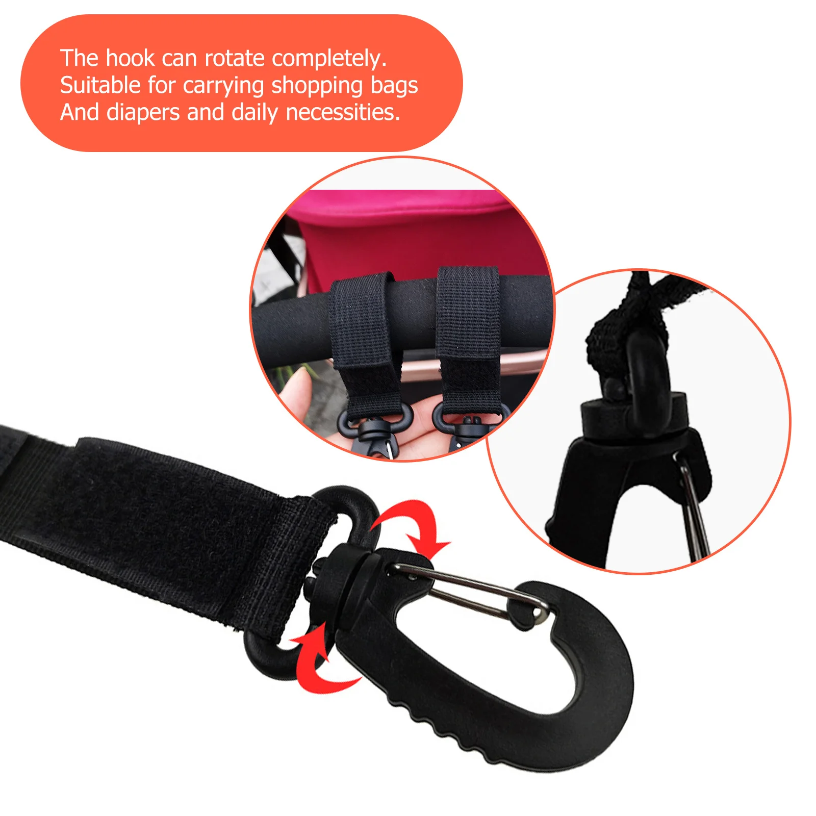 

4Pcs Premium Stroller Hooks Adjustable Design for Wheelchairs Baby Carriages Diaper Bags Convenience Stroller Hook
