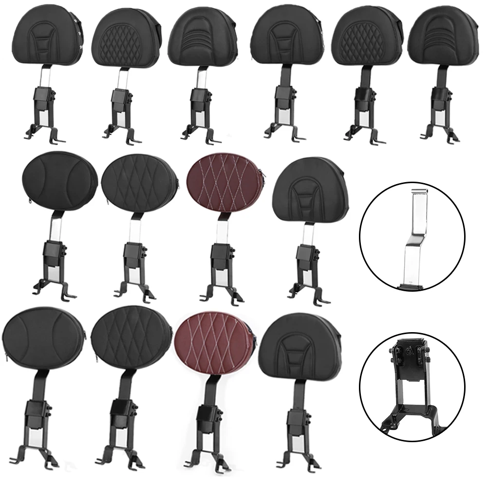 For Indian 14-Up Chief Roadmaster Chieftain Springfield Adjustable Motorcycle Backrest Sissy Bar Plug-In Front Driver Rider Seat