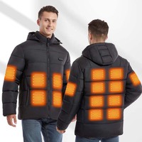 Men 15 Areas Heated Jackets Women Dual Control Three Gear Adjustment USB Heating Hooded Waterproof Fabric Winter Warm Jackets