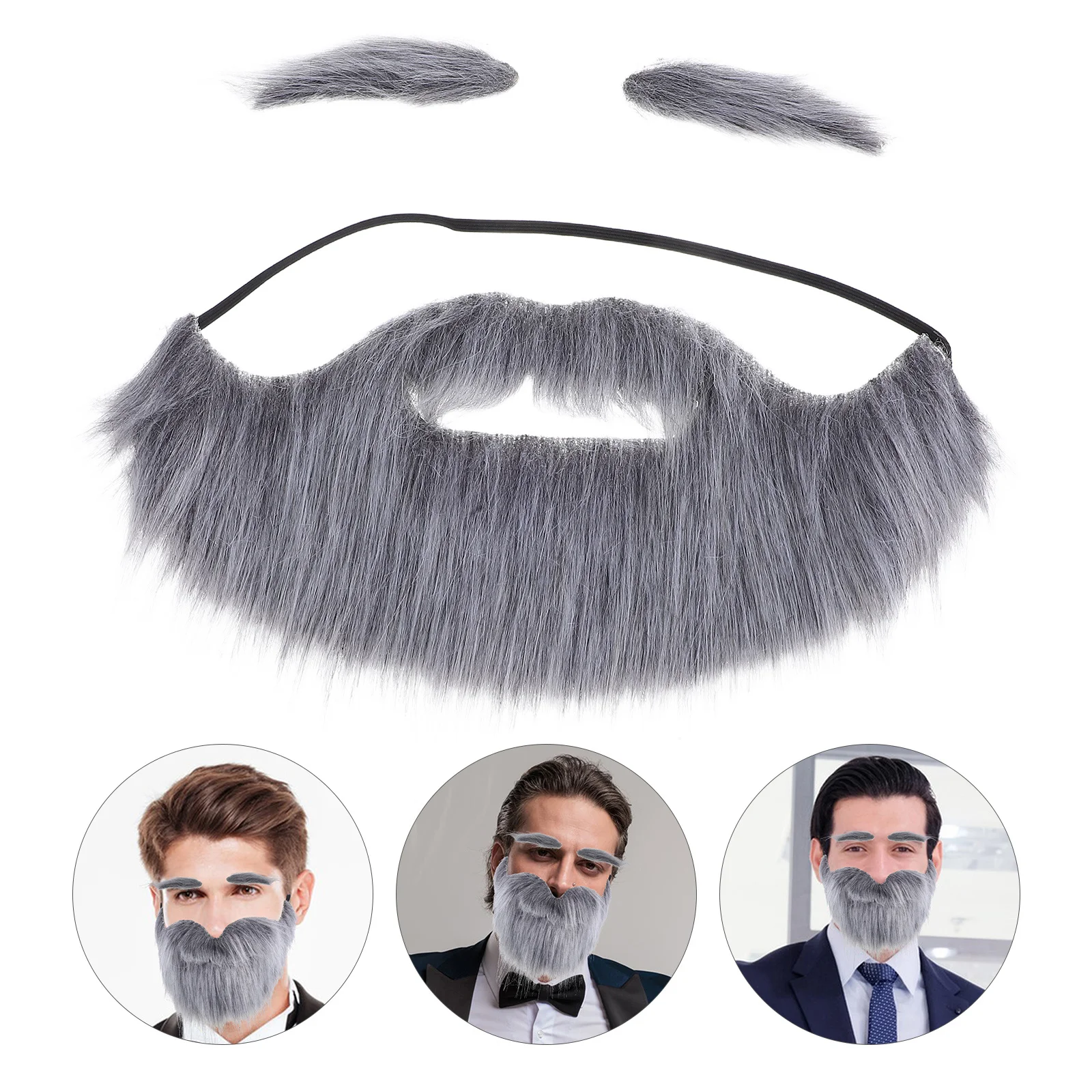 

Faux Beard Eyebrows Realistic Self Adhesive Funny Costume Facial Hair Halloween Party Cosplay Festival Accessory