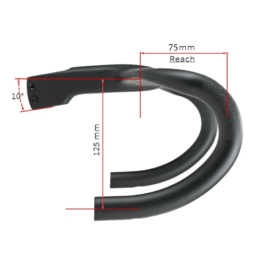 Road Handlebar With 28.6mm Stem 400mm Carbon Bent Bike Handlebar Full Internal Cable Road Bike Cycling Part