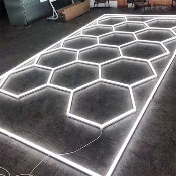 Honeycomb Ceiling Lights Hexagon Garage Light AC85-265V Led Tube For Barbershop Auto Car Body Repair Led Workshop Studio
