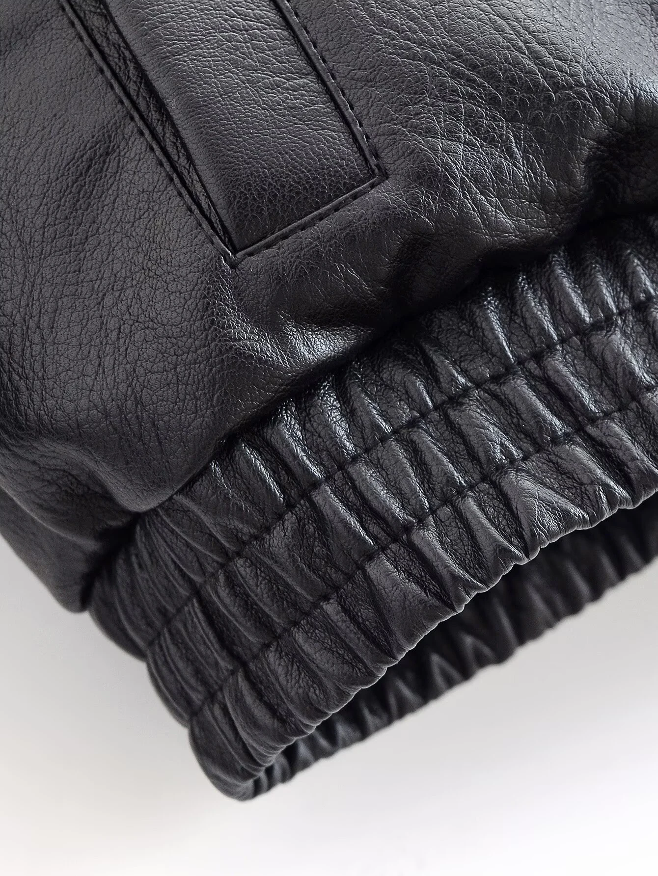 DEEABAE 가을 신상 여성 루즈핏 패셔너블 캐주얼 포켓 인조 가죽 파일럿 재킷 가죽 재킷