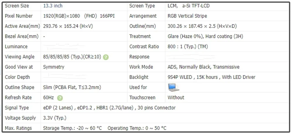 Pantalla LCD para ordenador portátil, pantalla de 13,3 pulgadas NV133FHM-N5B NV133FHM N5B, Panel IPS FHD 1920x1080, sin contacto