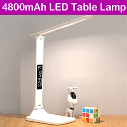4800 mAh USB Şarj Edilebilir Dokunmatik LED Masa Lambası Göz Koruması 3 Renk Kademesiz Kısılabilir Gece Lambası Masa Çalışması Okuma Lambası