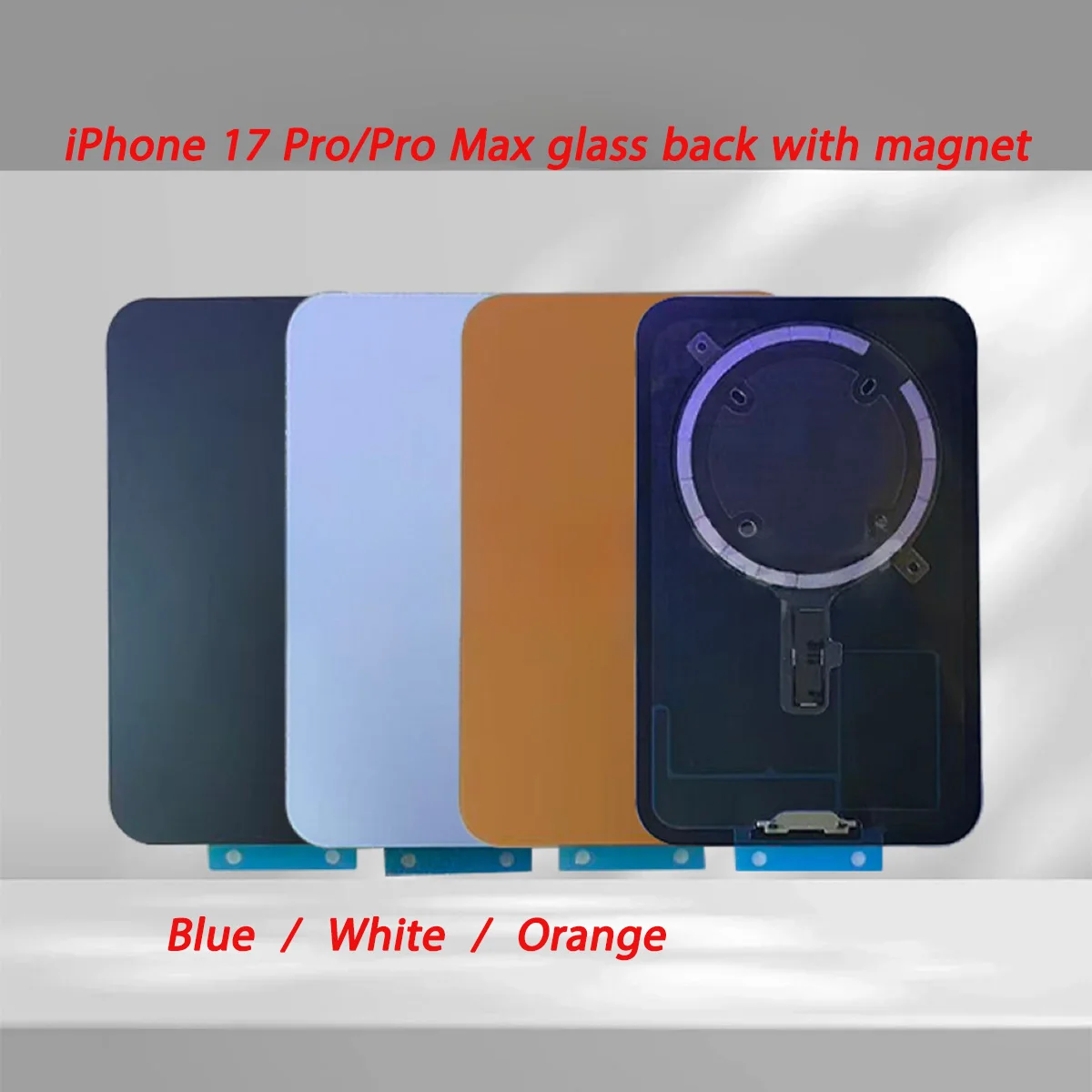 

For iPhon17 / 17pro / 17promax rear glass replacement, original size with camera lens, magnets + professional repair tool kit