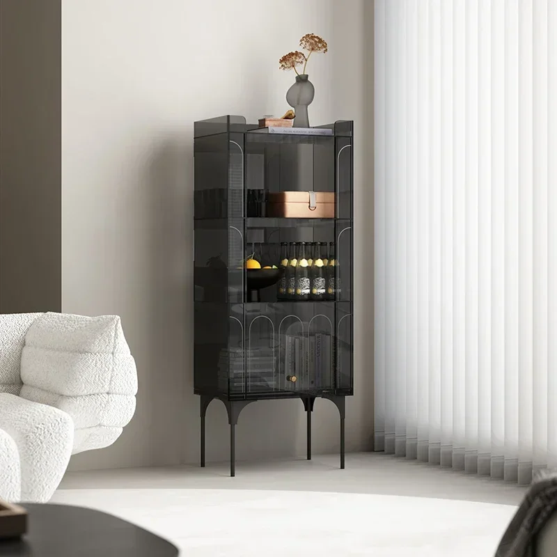 Acrylic light luxury dining side cabinet living room wine cabinet display rack