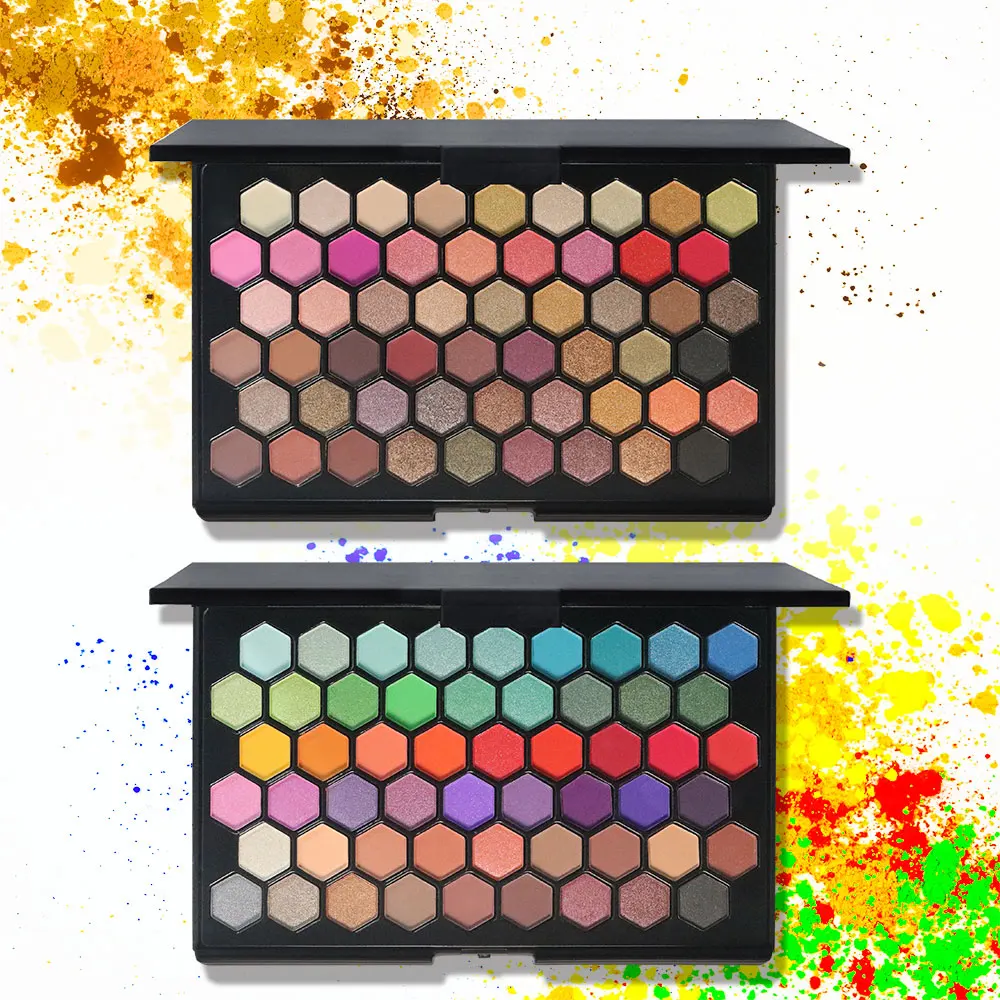 Paleta de sombra de ojos con brillo fino mate de 54 colores, paleta de sombra de ojos de Color tierra, sombra de ojos delicada no analógica resistente al agua