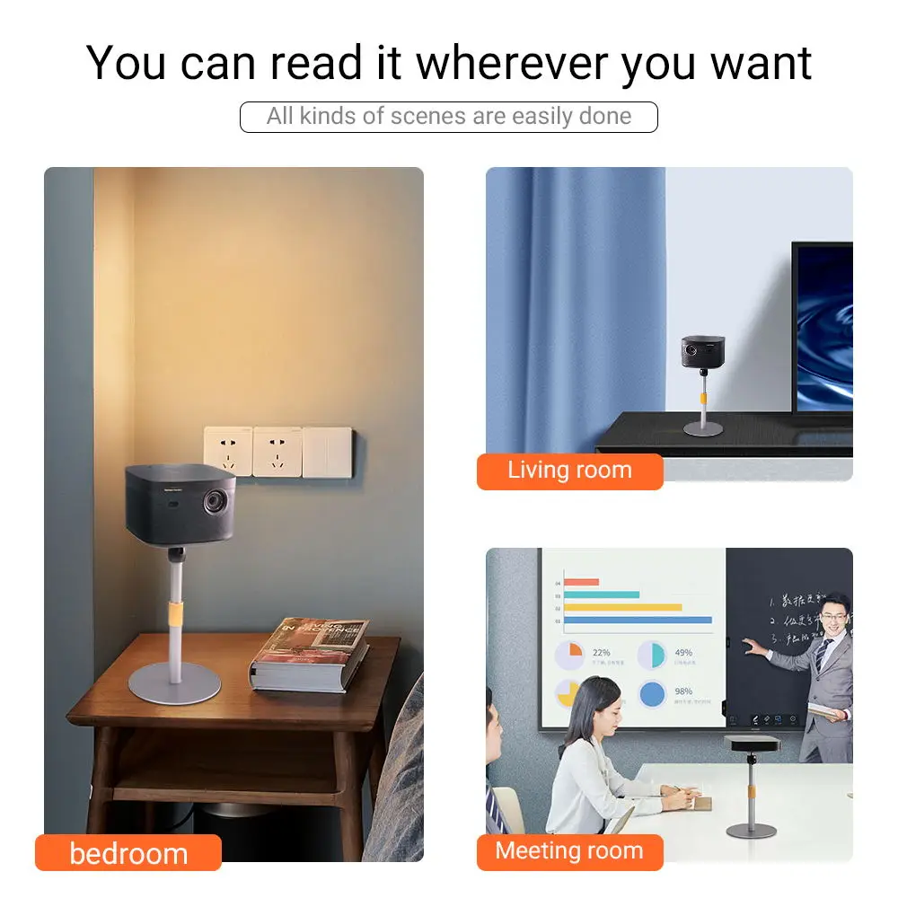Supporto per proiettore rotazione a 360 ° supporto da tavolo in alluminio con regolazione universale per XGIMI Xiaomi e staffa per proiettore di altre marche