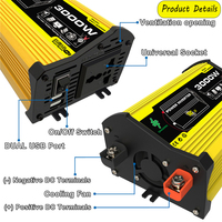 3000W Car Inverter DC 12V To AC 110/220V Dual USB Smart Inverter Modified Sine Wave Portable Power Inverter for Tablet RV