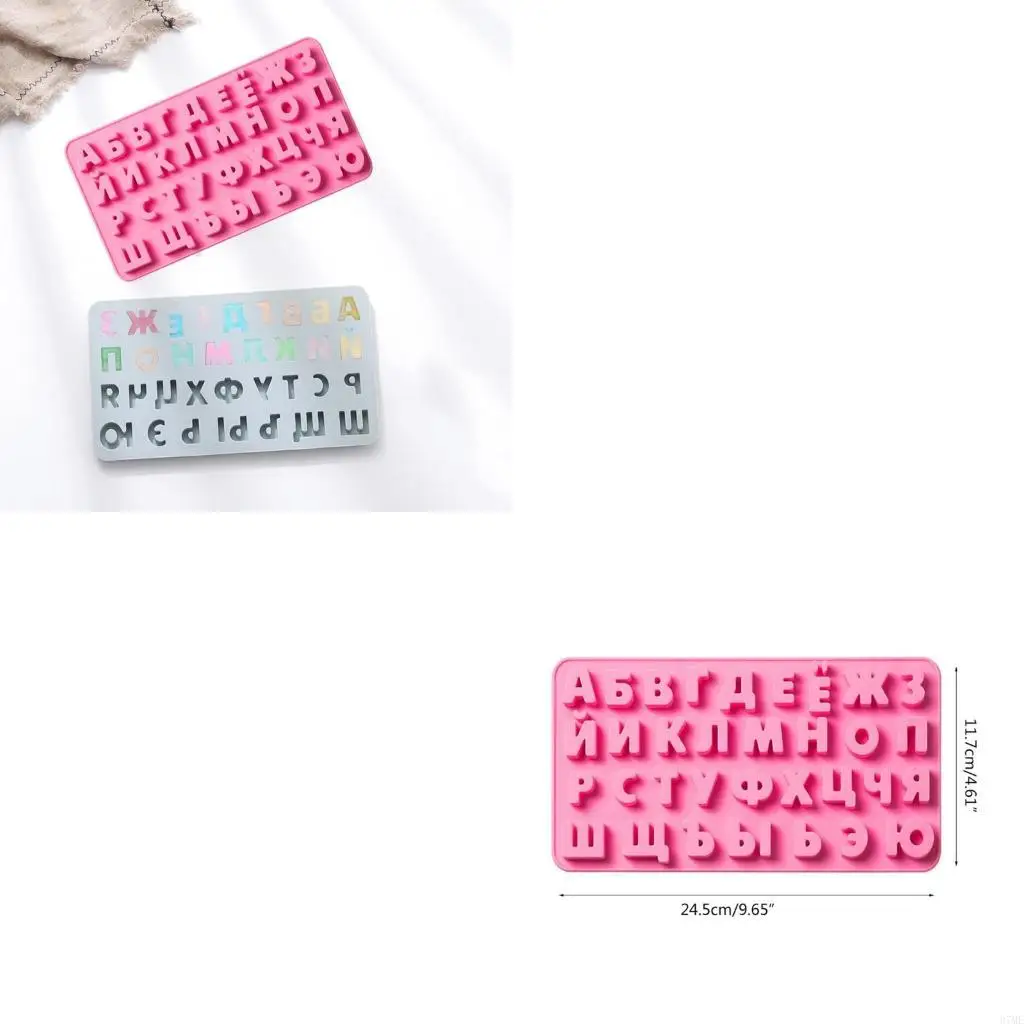 37ME Chocolate Molds Russian Letters Silicone Candy Mold Cake Decorating Fondant Moulds Kitchen Baking Accessories