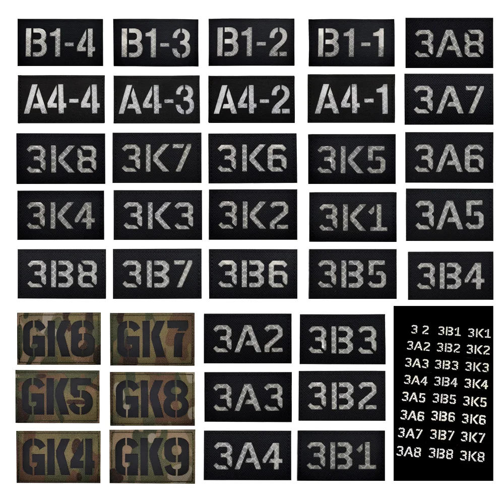 

Laser Cut IR Reflective English Letter Badge B1-4,3A-1 Call Sign Chapter CP Camouflage GK9 Series Package Accessory Patch