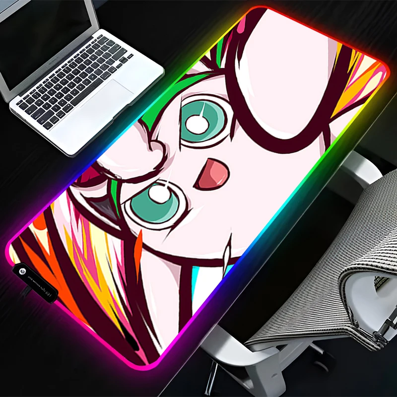 RGB LED ماوس الوسادة المطاط ماوس ملحقات ألعاب الكمبيوتر لوحة المفاتيح مكتب عدم الانزلاق P-البوكيمون Jigglypuff مكتب ماوس حصيرة