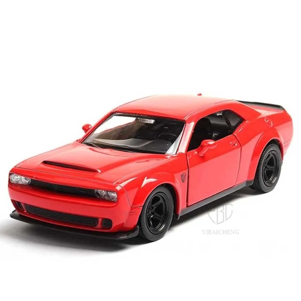 1/36 Movie Dodge Challenger Alloy Die Cast Car Model Toys With Pull Back 2 Doors Opened Sports Car Toys Vehicles Children Gifts