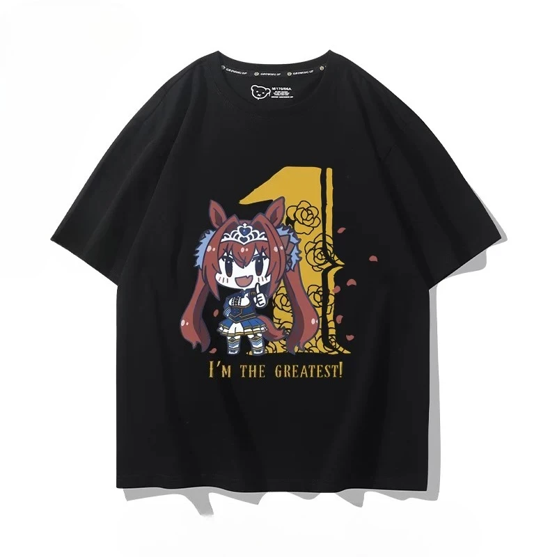 Anime Umamusume: Pretty Derby Agnes Tachyon T-shirt Short Sleeve Cosplay Costume Student Fashion Casual Tee Cotton Harajuku Tops