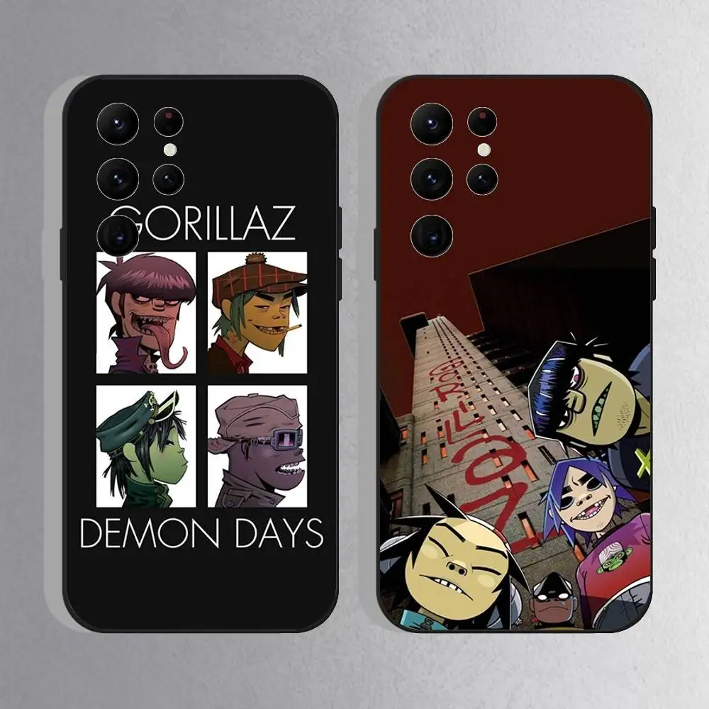 

G-GorillazS Cracker Island Phone Case For Samsung S25,S24 Ultra,S20,S30 plus,S22 Plus,S23,Ultra 5G Silicone Black Shell