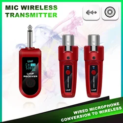 Red Color Professional wireless guitar XLR transmitter and receiver wireless mic system for BETA58 E945 mic audio mixer PA