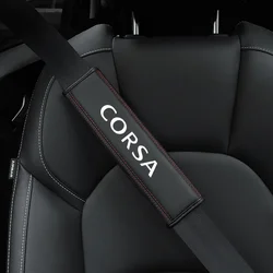 for Opel CORSA for 1pc Cowhide for Opel ASTRA Car Interior Seat Belt Protector Cover For car Auto Accessories