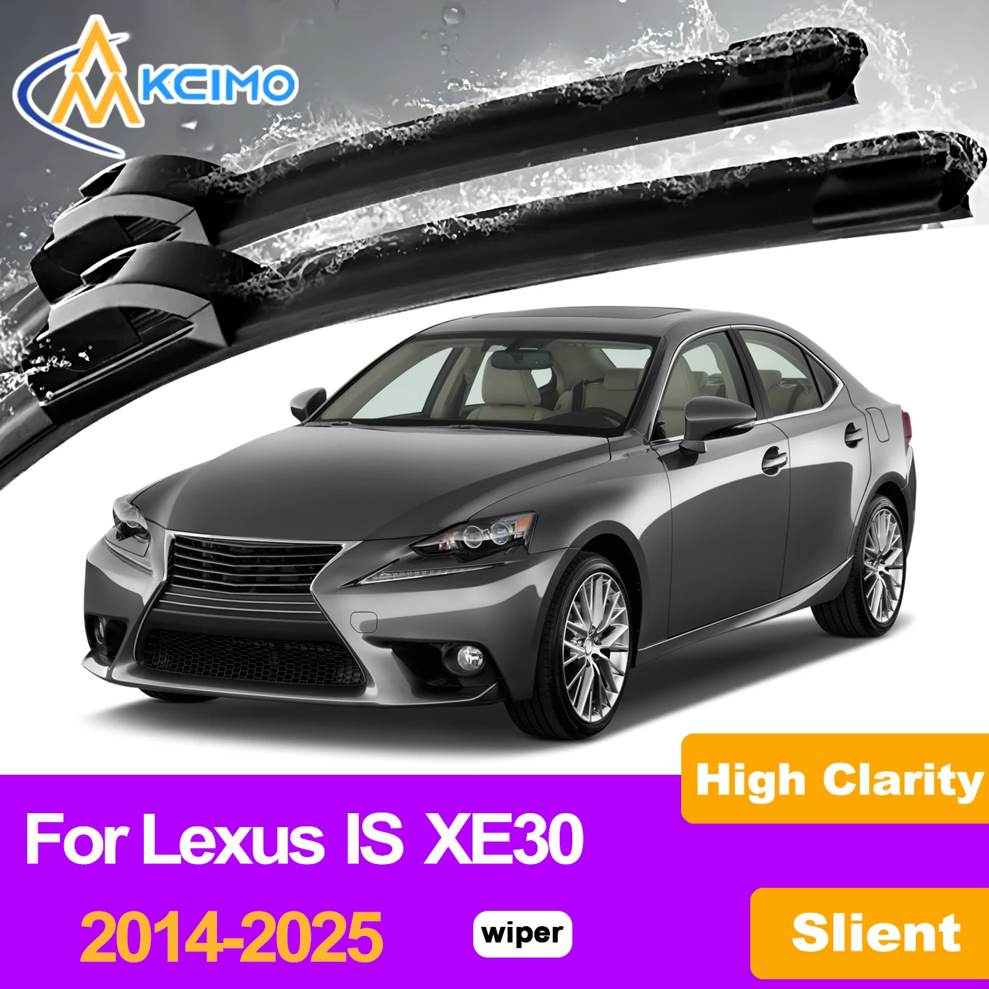 

KCIMO 2PCS Front Windshield Wiper Blades For Lexus IS XE30 2014-2025, High Performance Durable Natural Rubber Easy Installation