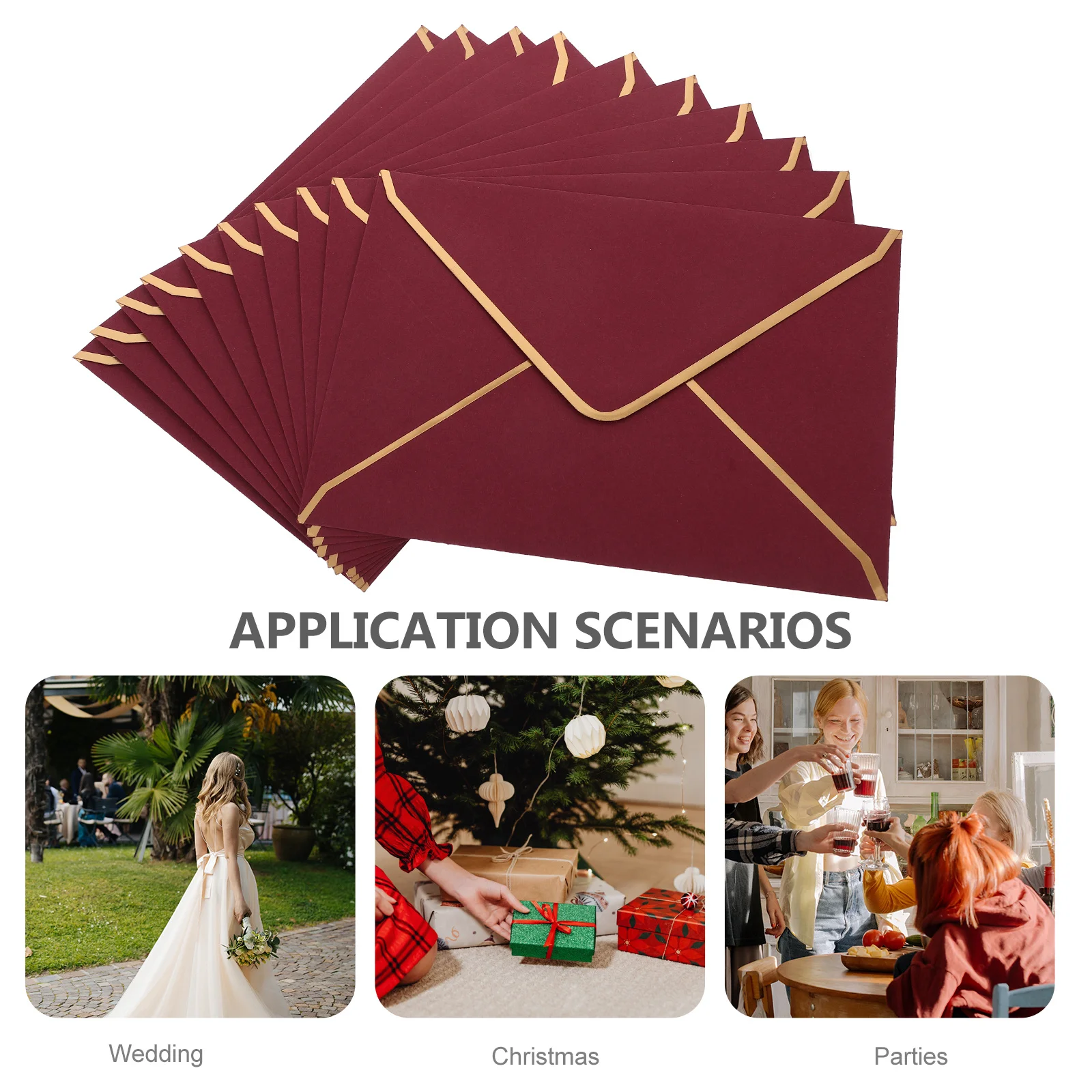 

10pcs Blank Business Invitation Envelopes Solid Color Stationery Supply For Wedding Card Letter Holder Kraft