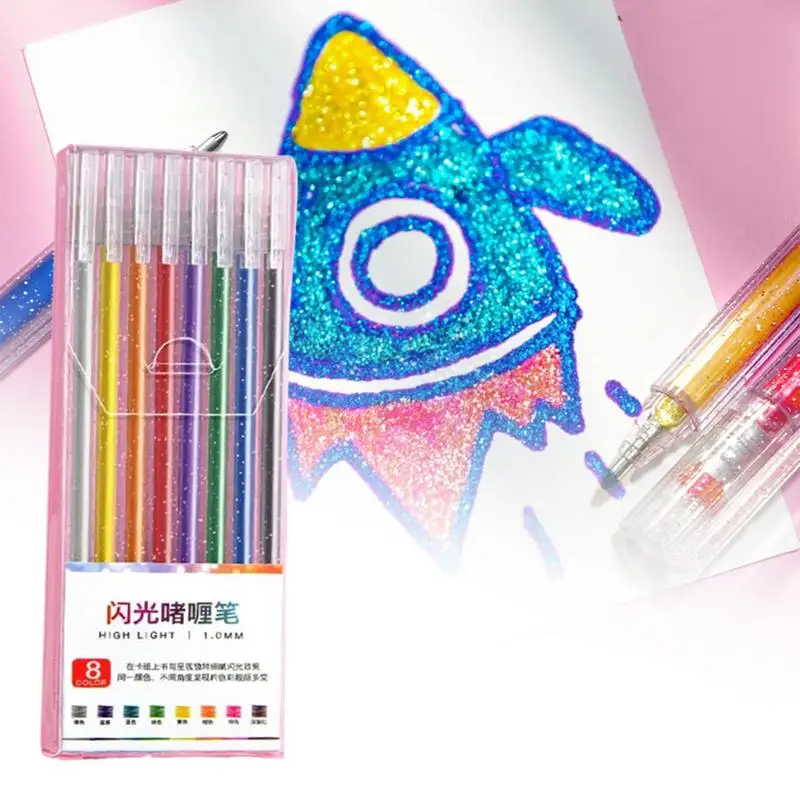 Блестящие гелевые ручки для раскрашивания Цветные гелевые ручки для раскрашивания книг Набор цветных ручек для рисования для детей и взрослых Раскраска