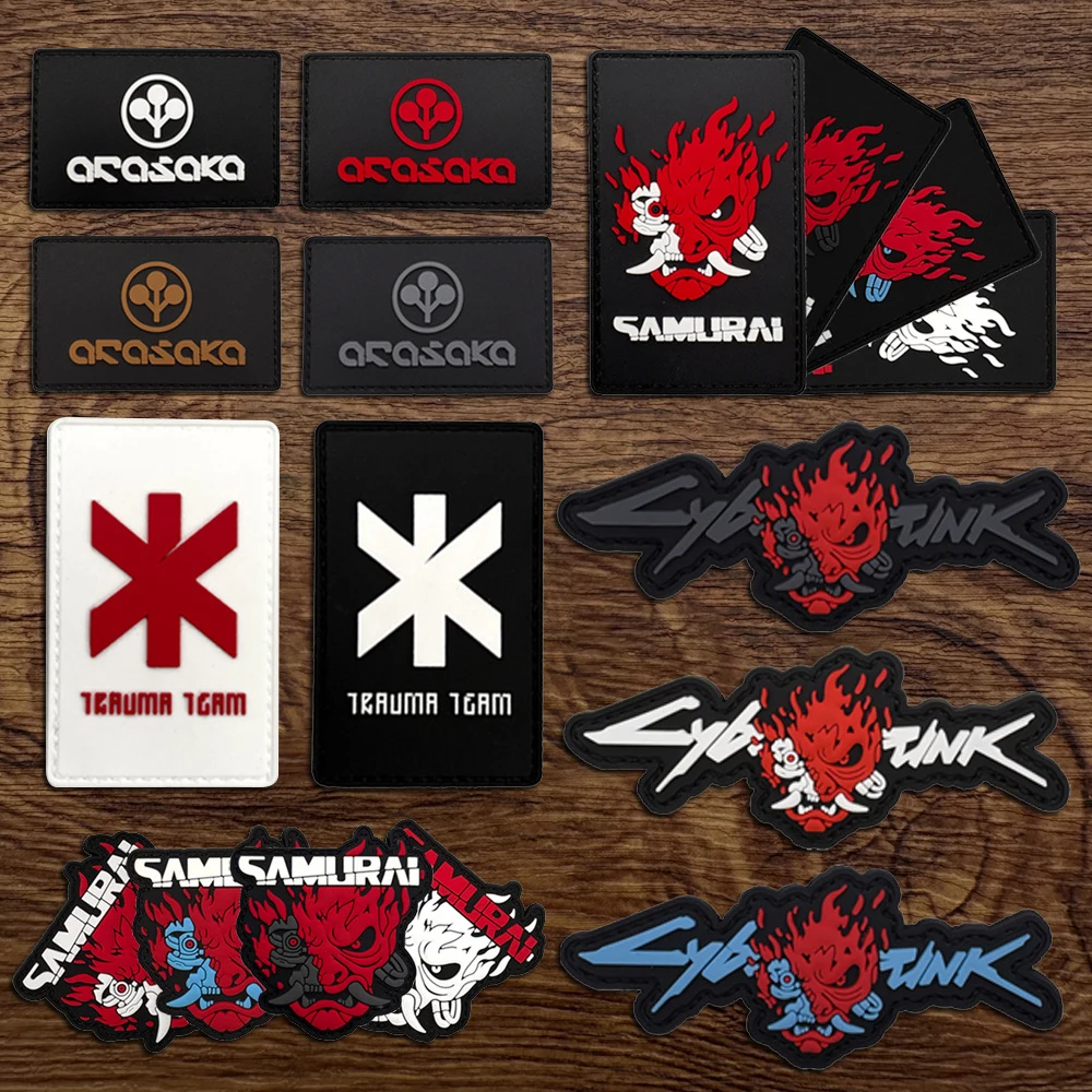 Parche de insignia de moral con pegatina de Pvc con patrón Cyberpunk, con efecto que brilla en la oscuridad, utilizado para brazaletes, mochilas y chalecos tácticos, parche bordado para decoración de ropa, goma suave