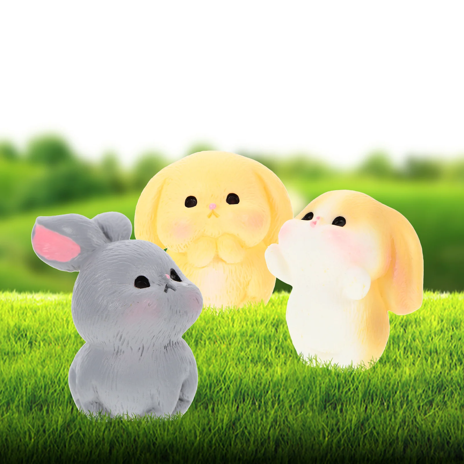 

16 Pcs Resin Rabbit Decorations Miniature Bunny Figurines Statues Adorable Animal naments For Succulents Plant