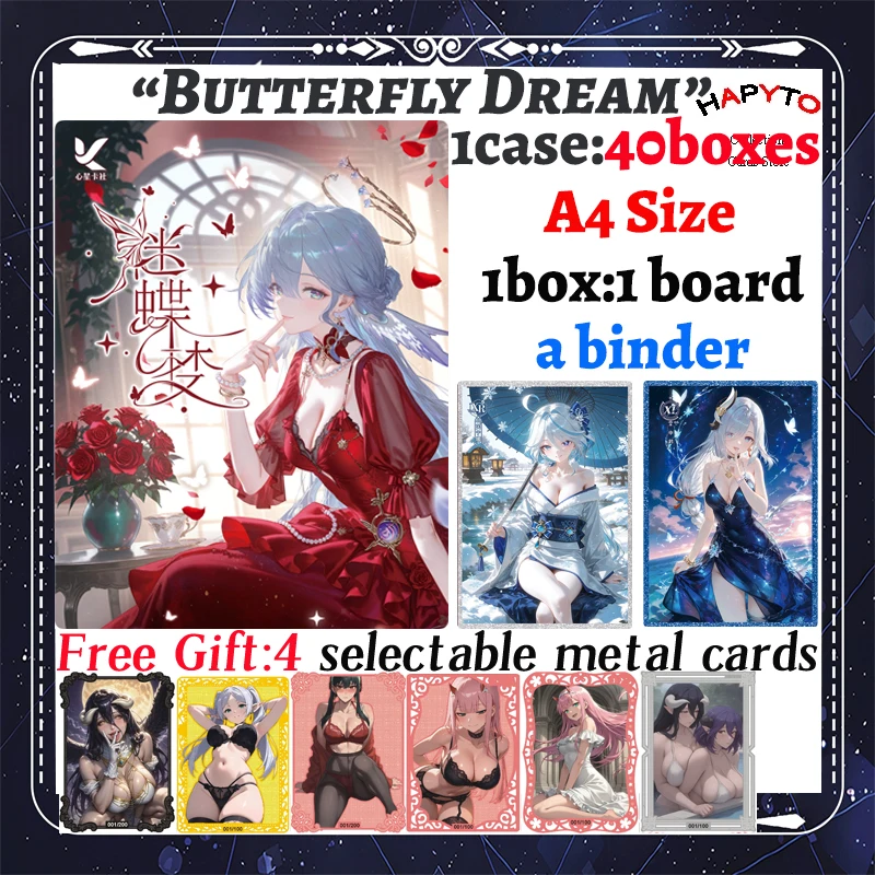 

2025 Newest Butterfly Dream A4 Size Sexy Waifu Boards Collection Game Board Doujin Booster Box Nude Card Toys Gifts
