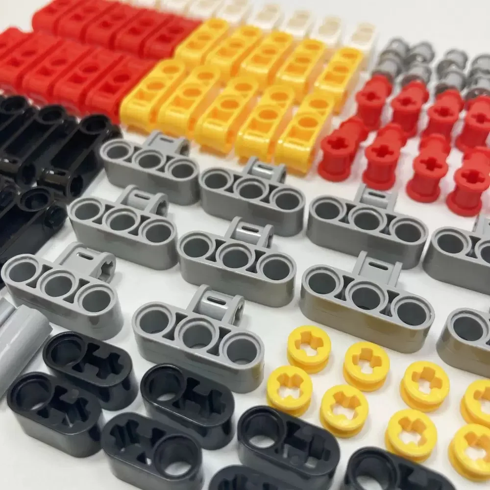 100pcs screw fittings set, technology building block shaft bolt connector, 9686, building block toy accessories bag. view 3