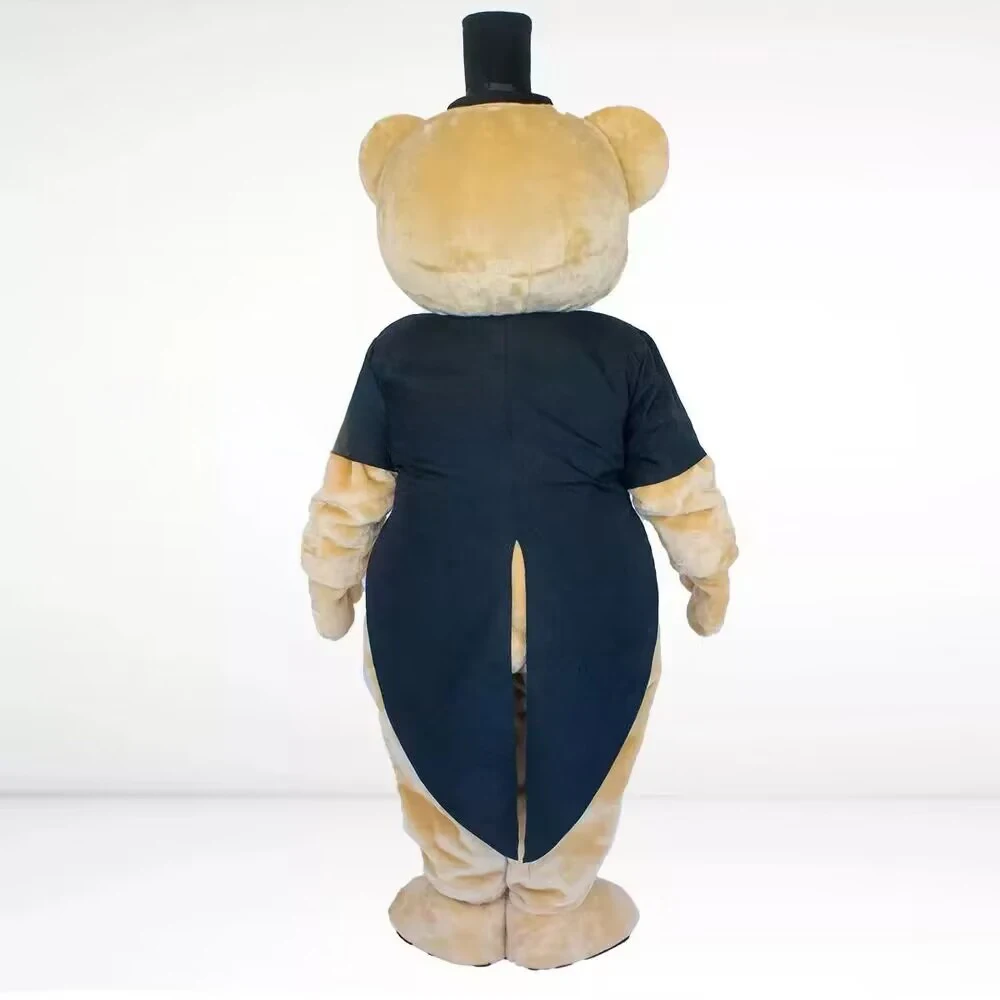 Cute Black Tailcoat Brown Bear Teddy Bear Mascot Costume Character Amusement Animation Fancy Dress Event Halloween Party Suits