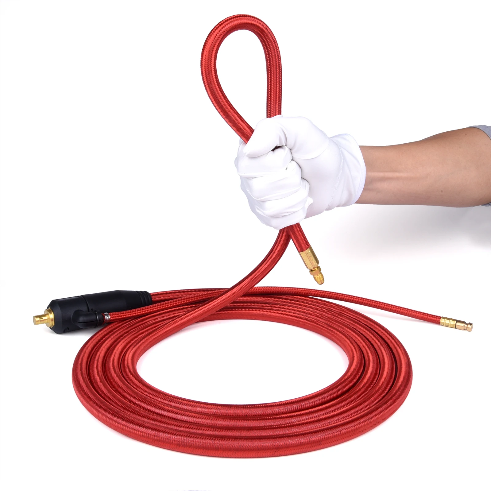WP17F 17FV Hàn TIG Đèn Pin Đầu Nối Nhanh Khí-Điện Tích Hợp Vòi Cáp Dây 4M/13ft 7.8M/25.6ft 10-25 Euro Cổng Kết Nối