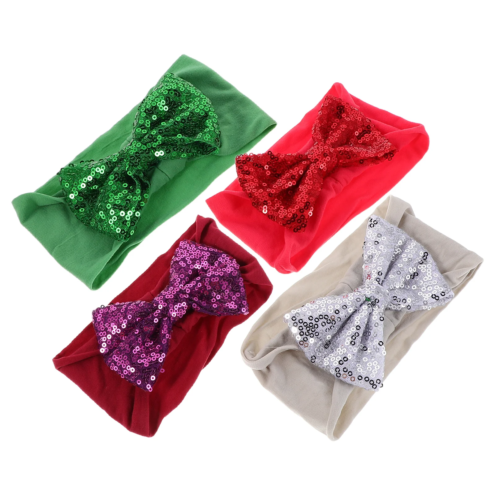 

's Headband Girls Hair Bows Turban Headbands Headwraps Adjustable Infant Glitter Elastic