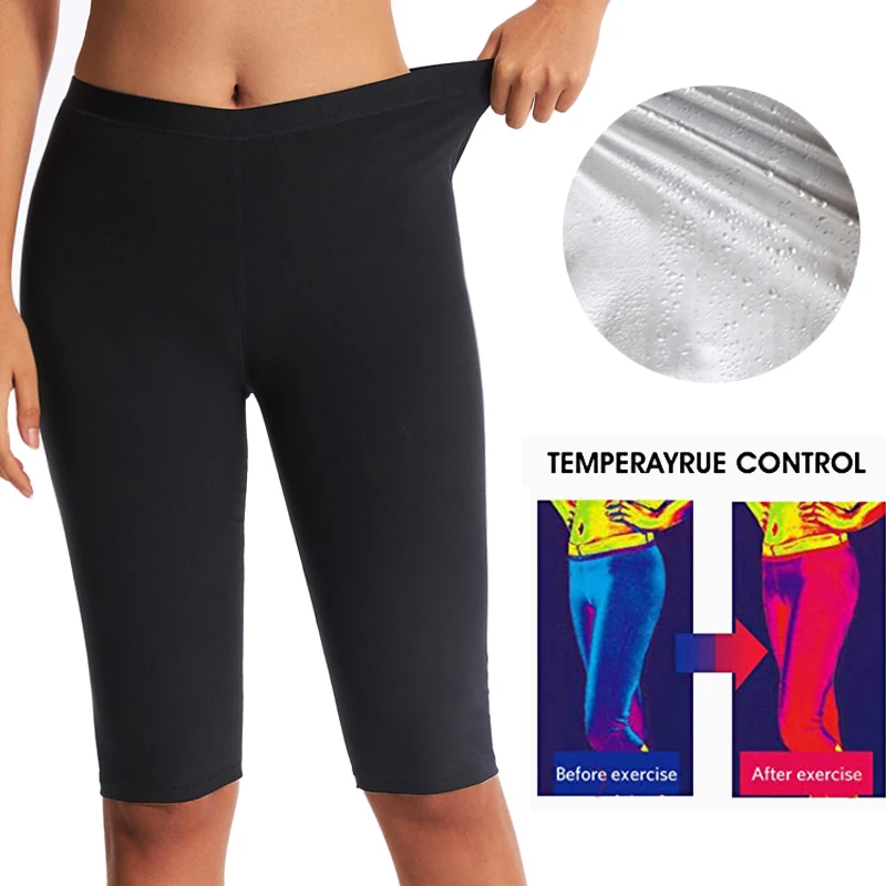 Women Thermo Sweat Sauna Pants Slimming Shorts Silver Ion Coating Body Shapers Waist Trainer Workout Gym Fitness Leggings Trimme