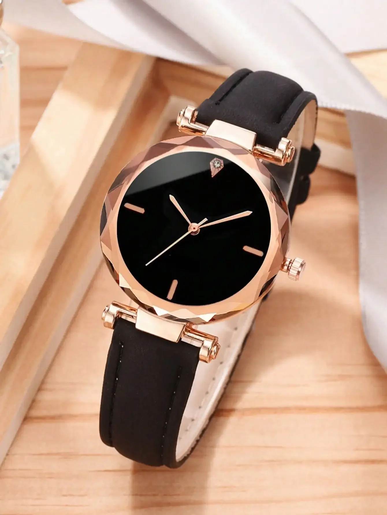 2pcs Luxury Women Watch Set Multicolour PU Leather Strap Quartz Wristwatch Alloy Bracelet Stainless Steel Dial for Ladies Gift