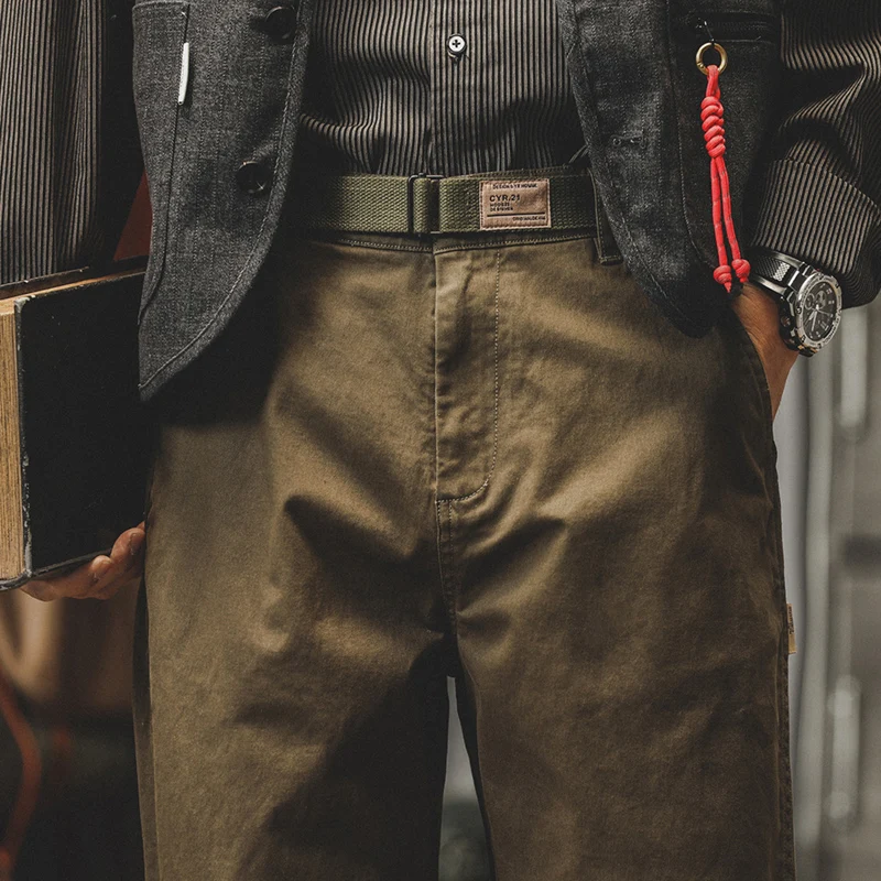 

Jieren, американская ретро классическая сетчатая версия, простые повседневные брюки, мужские модные брендовые прямые брюки в стиле милитари, рабочая одежда