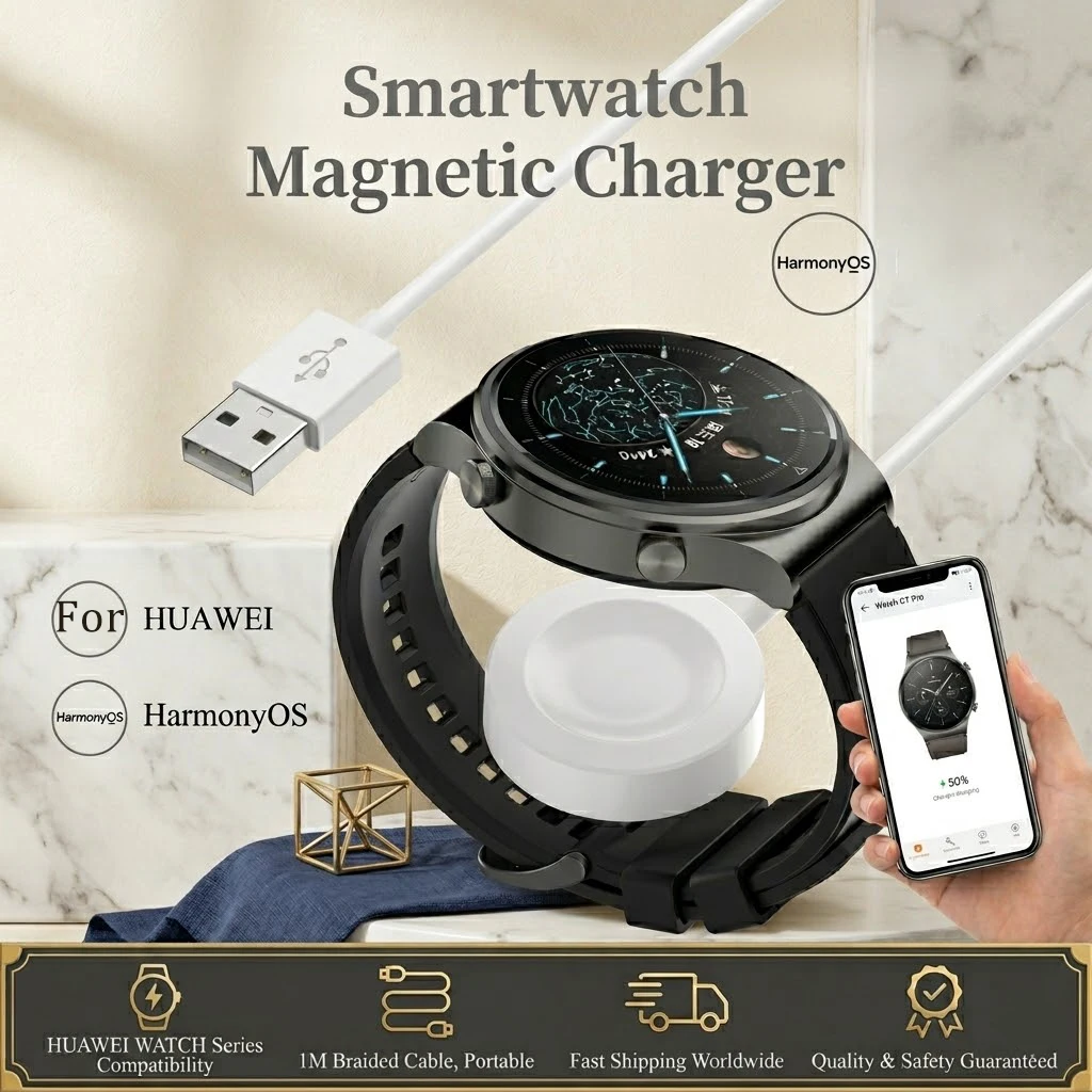 Магнитное беспроводное зарядное устройство EAEY для Huawei Watch 5, 4, 3, GT6, GT5, GT4, GT3 Pro, Watch D, D2 Ultimate, зарядное устройство для быстрой зарядки часов